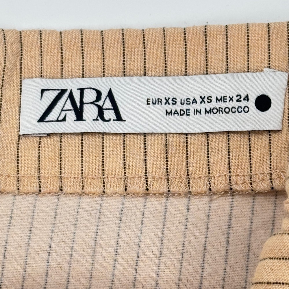 Zara Draped Pinstriped Asymmetrical Mini Skirt Size XS - Picture 4 of 7